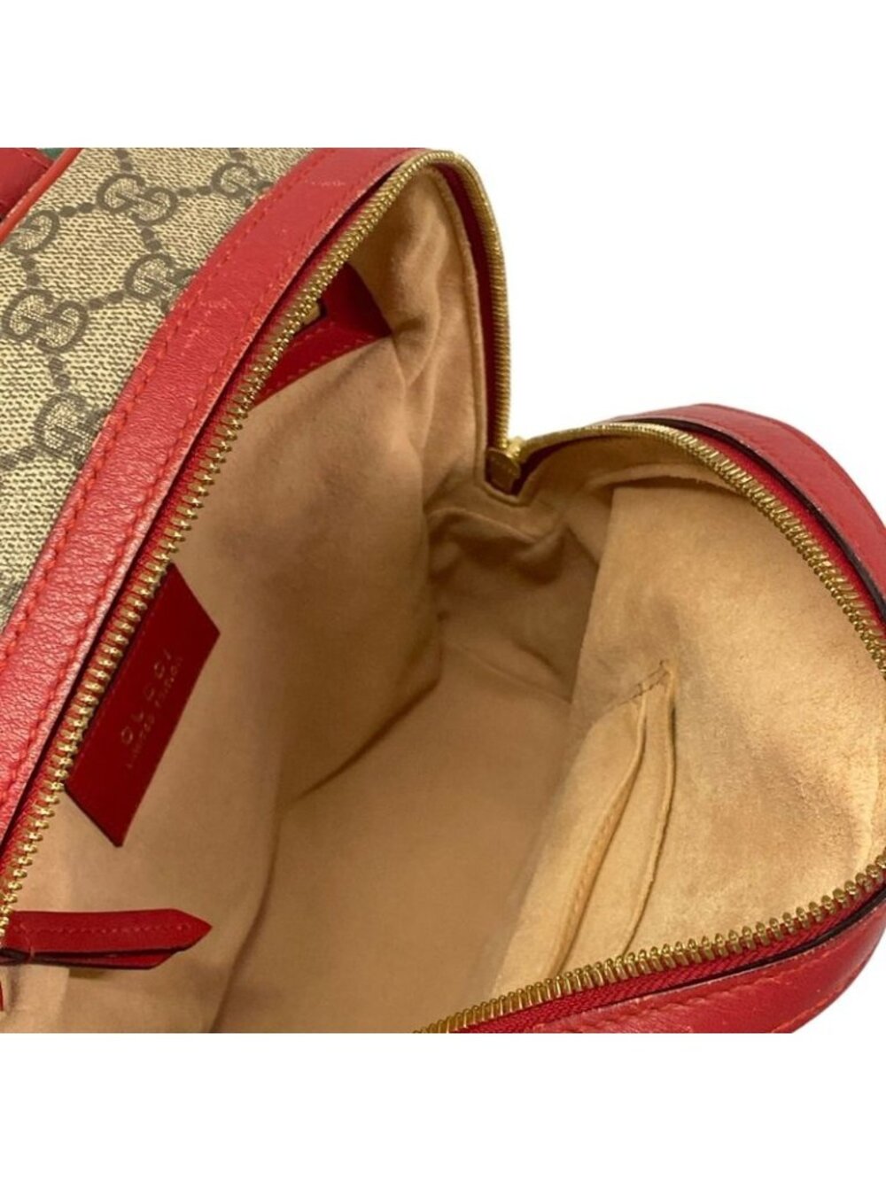 Gucci Backpack Courier Beige Red Multi Snake Heart Limited Edition Leather - Picture 7 of 15